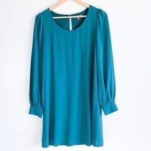 Tinley Road teal long sleeve shift dress Medium